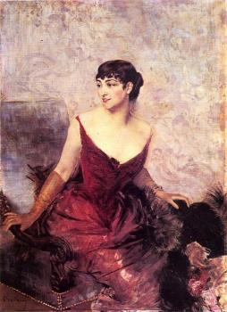 喬瓦尼 波爾蒂尼 Countess de Rasty Seated in an Armchair